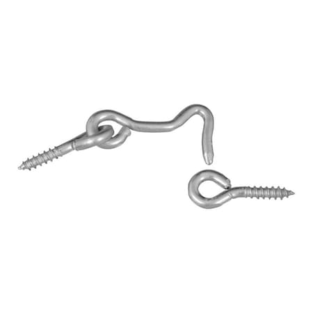 National Hardware National Hardware Zinc-Plated Silver Steel 1-1/2 in. L Hook and Eye 2 pk N117-853